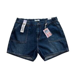 Wax Jean Plus Woman Dark Wash Pockets Denim Jean Skater Shorts Size 3X NEW